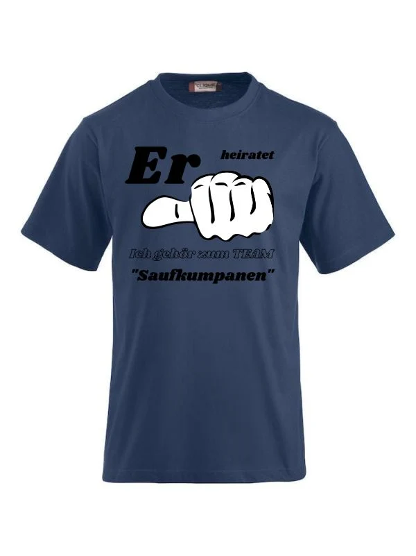 T-Shirts bedrucken Er heiratet ich gehör zum Team