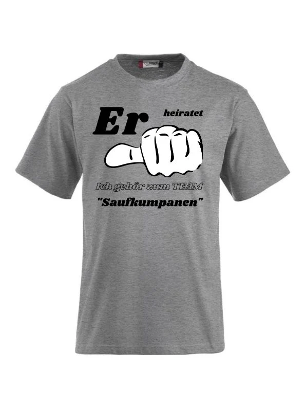 T-Shirts bedrucken Er heiratet ich gehör zum Team