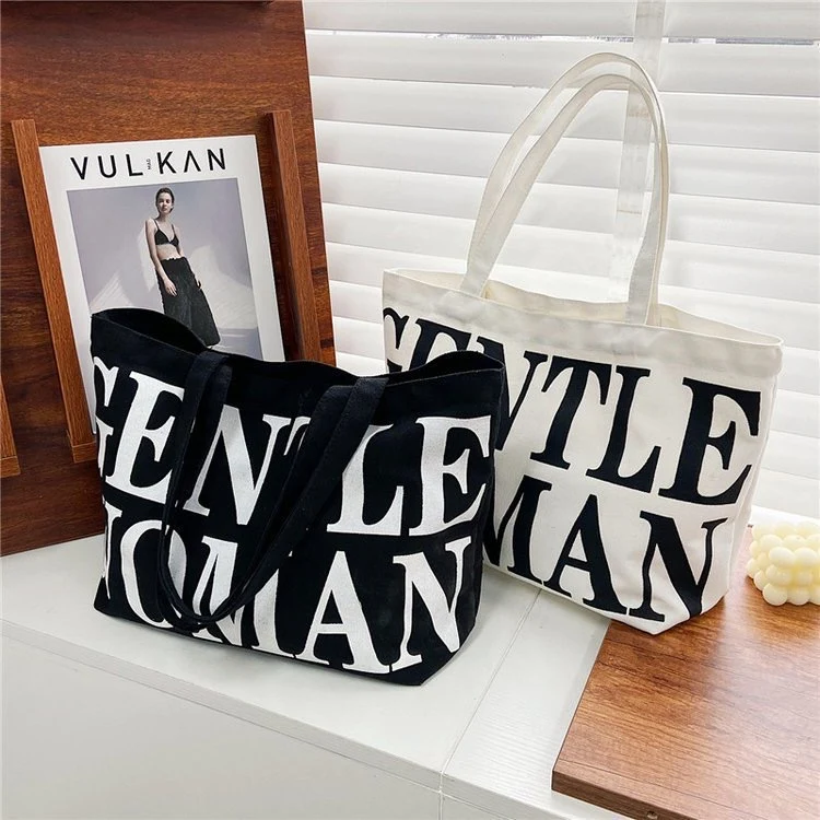 Moderne Baumwolltasche mit auffälligem Text Skanto