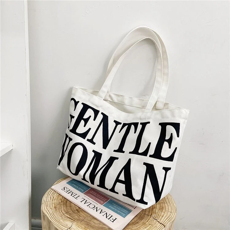 Moderne Baumwolltasche mit auffälligem Text Skanto