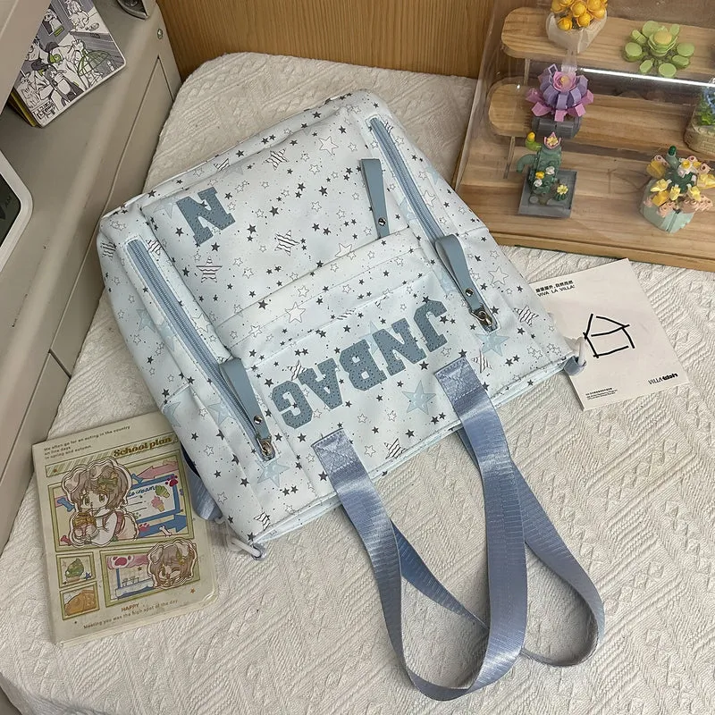 Mehrfächer-Schulrucksack mit Sterndruck