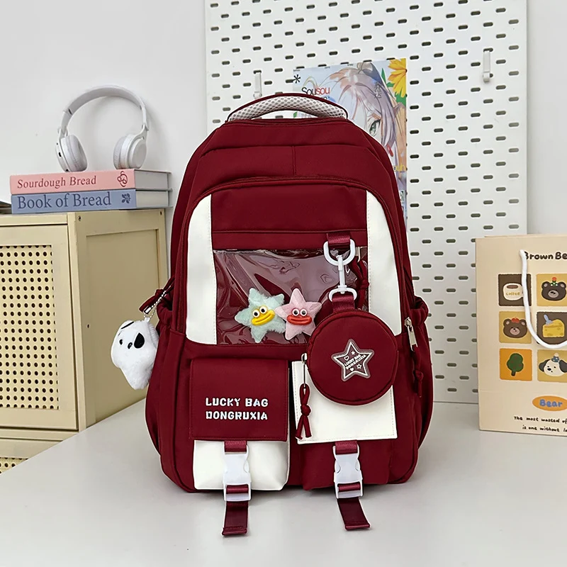 Mehrfächer-Schulrucksack mit verspielten Charakteren