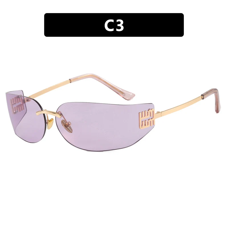 Damen futuristische Designer-Sonnenbrille mit ungewöhnlichem Rahmen und UV-Schutz Skanto