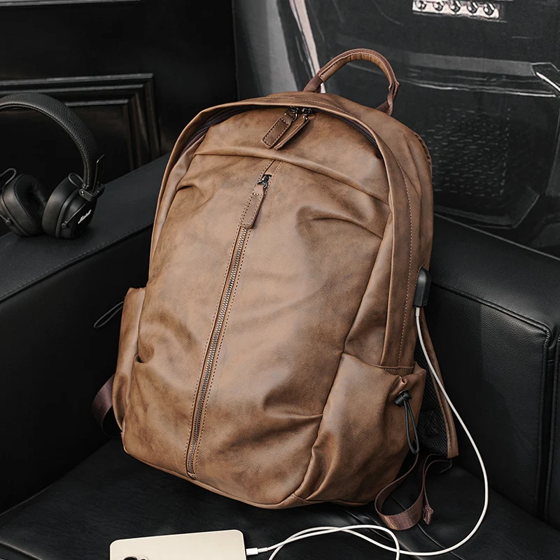 Eleganter Rucksack aus strapazierfähigem Kunstleder mit multifunktionalen Fächern Skanto