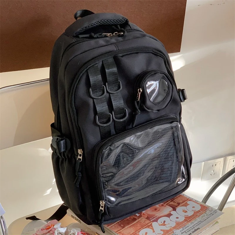 Multifunktionaler Schulrucksack mit transparentem Panel