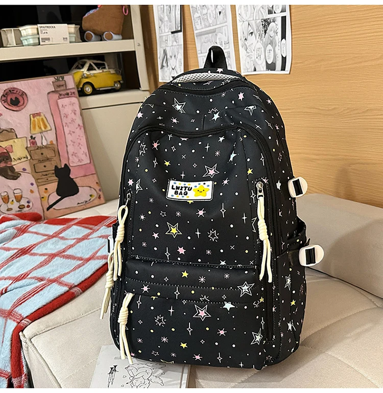 Niedliche Schultasche mit Sternenmuster