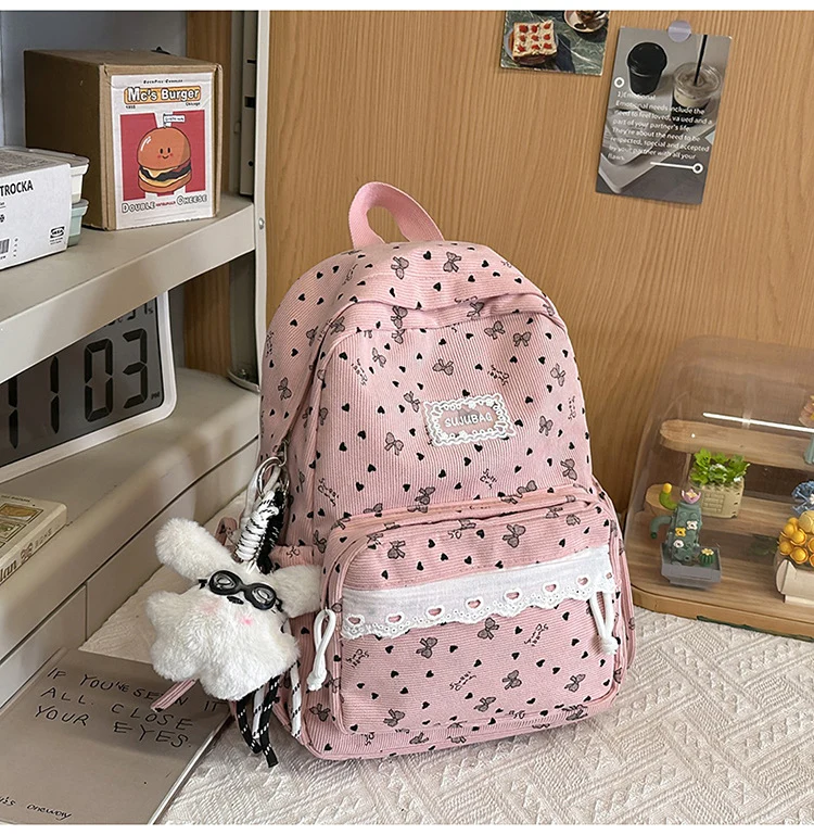 Niedlicher Mini-Schulrucksack mit Blumendruck