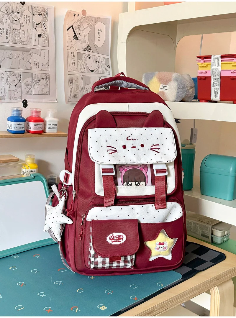 Schulrucksack mit mehreren Fächern und niedlichem Charakter-Motiv