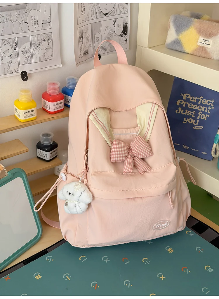 Lässiger Schulrucksack mit Schleifendetail