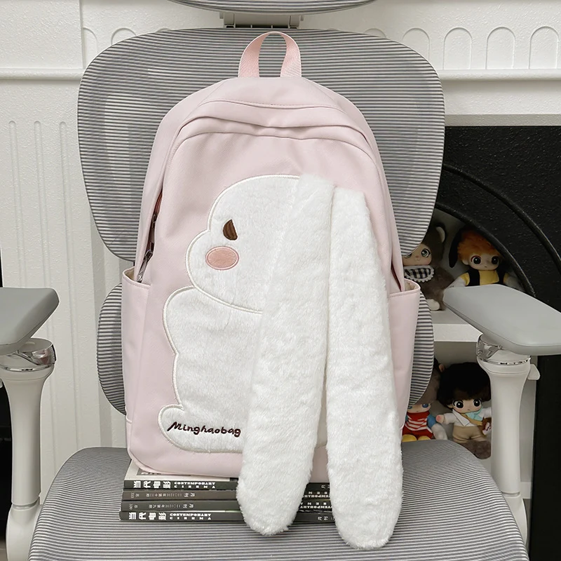 Süßer Schulrucksack im Hasen-Design