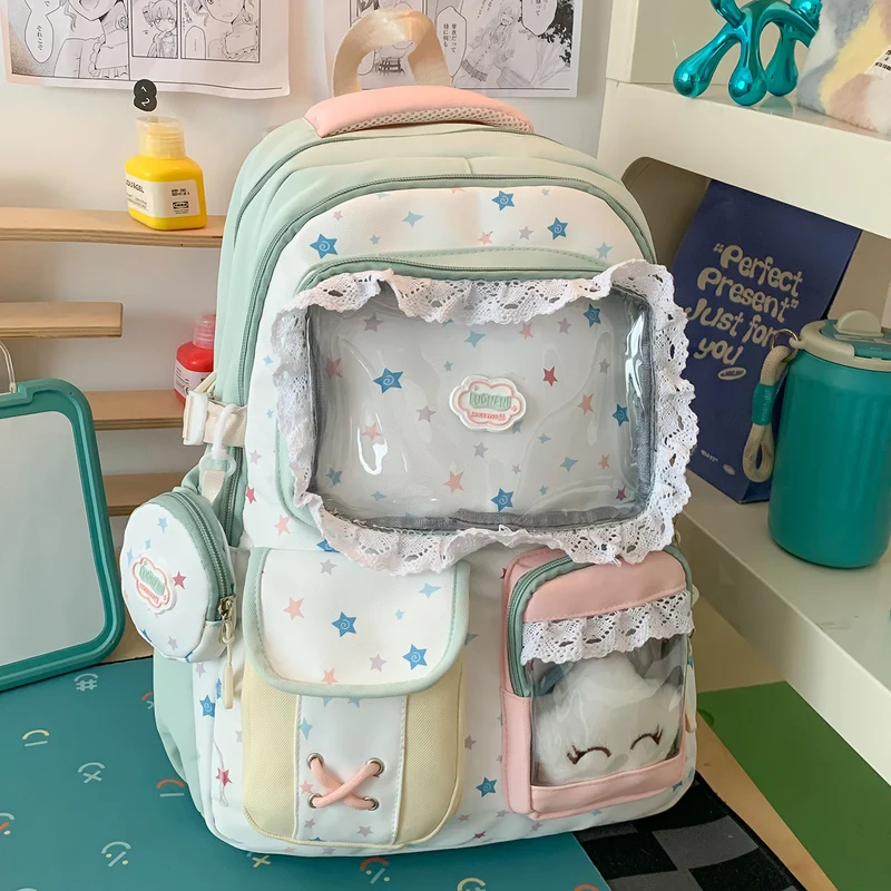 Niedlicher Schulrucksack mit Charakter-Print