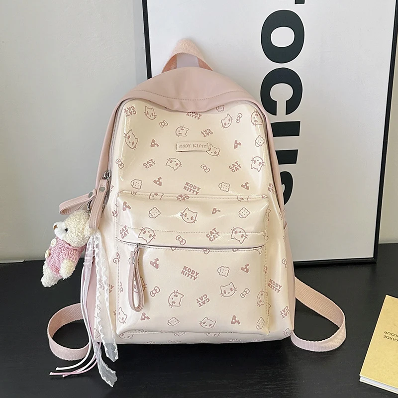 Niedlicher Schulrucksack mit Charakter-Print