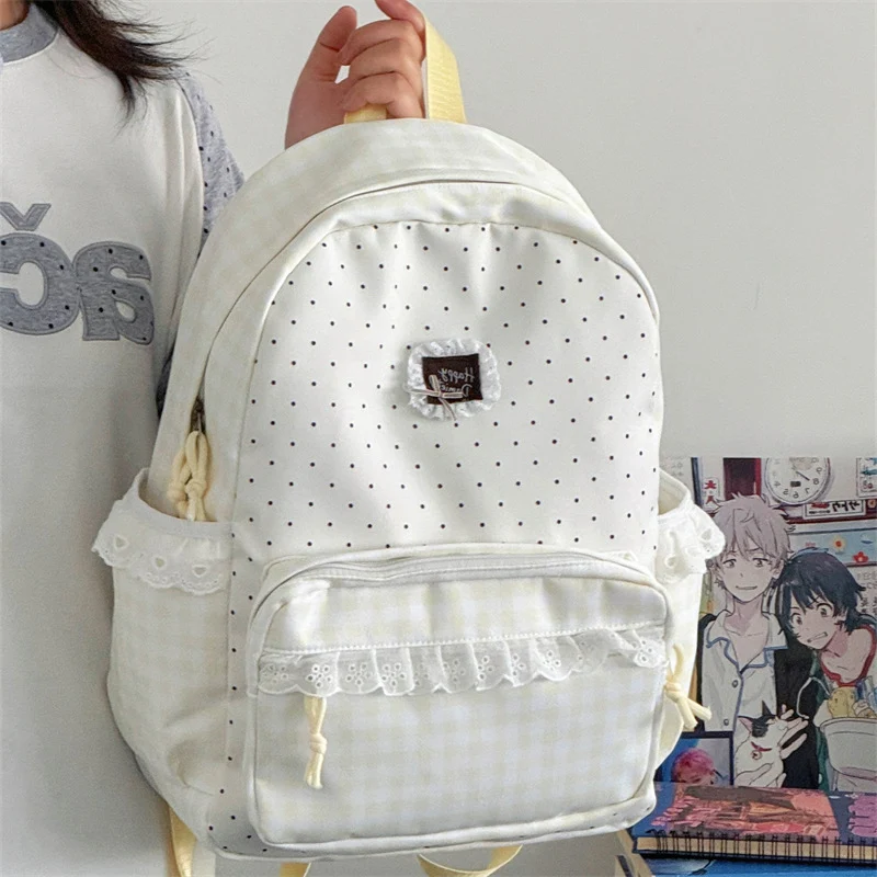 Charmanter Vichy-Schulrucksack