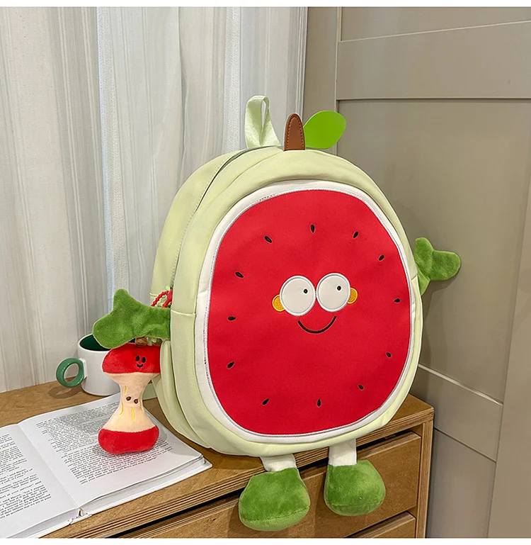 Plüsch-Schulrucksack mit Fruchtmotiv