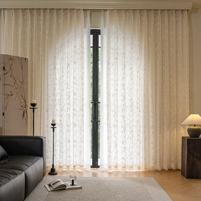WoLace Bestickter transparenter Vorhang Skanto