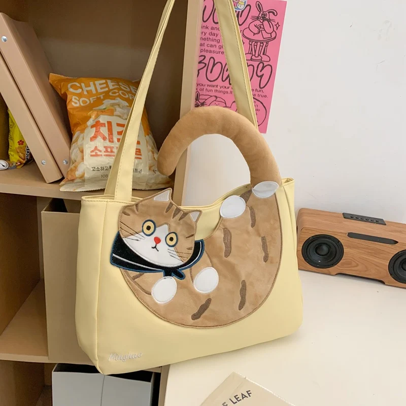 Schultertaschen-Rucksack mit Katzenmotiv