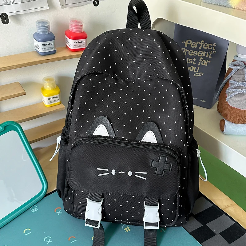 Niedlicher, strapazierfähiger Schulrucksack mit Katzenmotiv