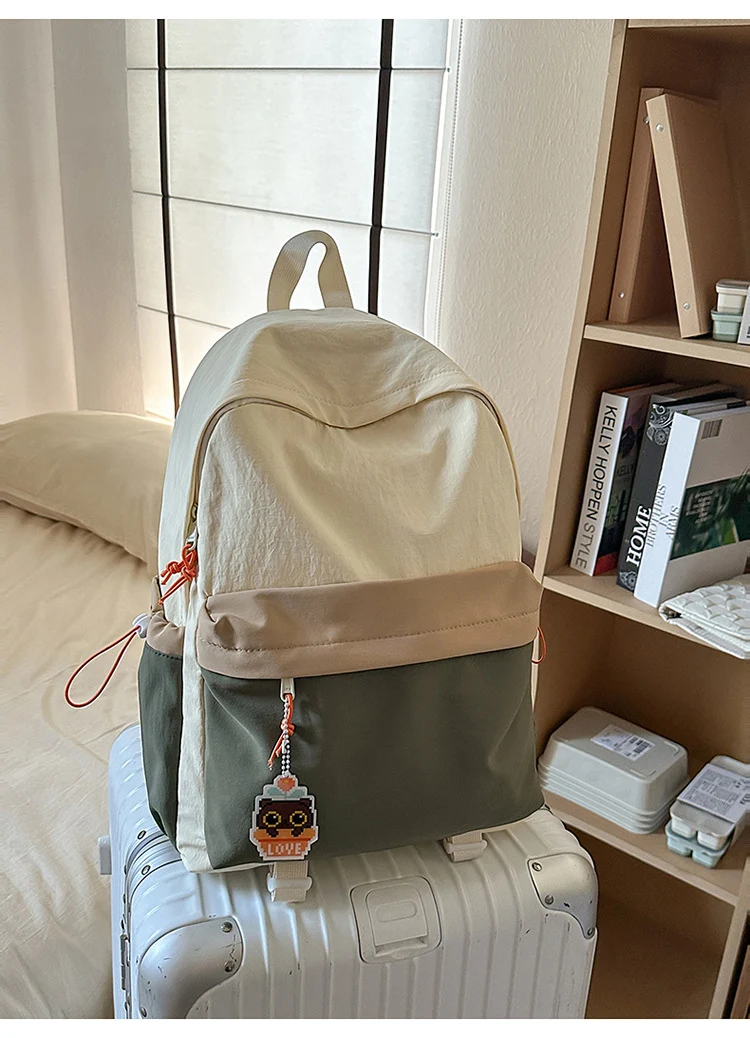 Moderner Color-Block Reise-Schulrucksack