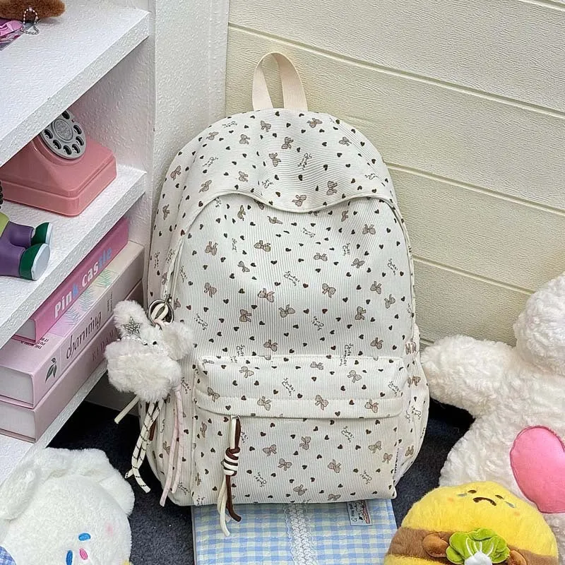 Lässiger Schulrucksack aus gemustertem Stoff