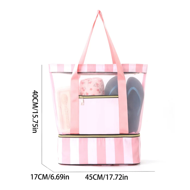Strandtasche mit transparentem Design und viel Stauraum Skanto