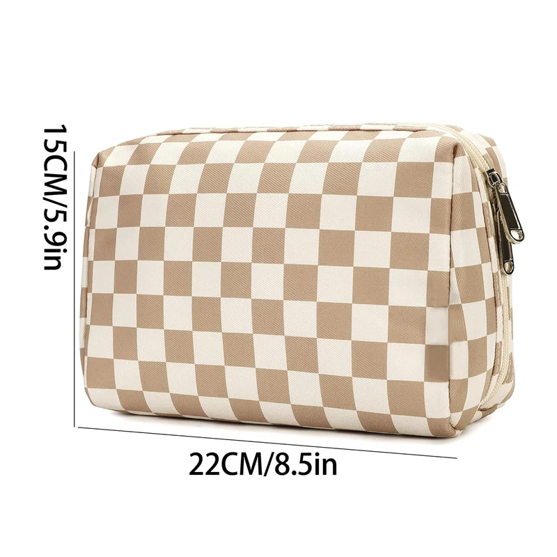 Stylische Kosmetiktasche mit Karomuster Skanto