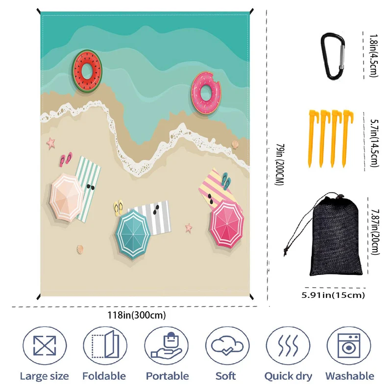 Extra große tragbare Strandmatte Skanto