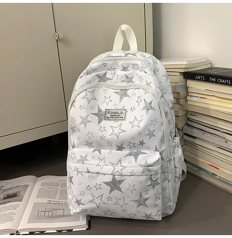 Schulrucksack mit Sternenmuster und hoher Kapazität