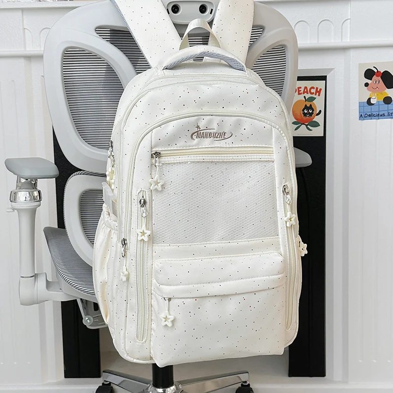 Schulrucksack mit Sternen-Dekor und vielen Taschen