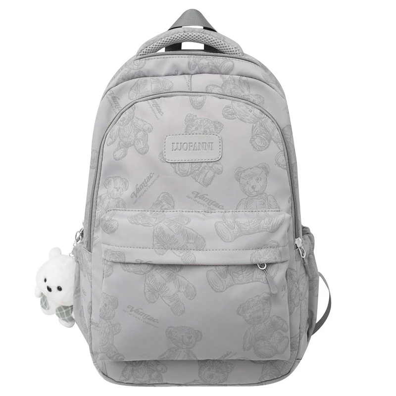 Strapazierfähiger Nylon-Rucksack mit niedlichem Bärenmuster Skanto