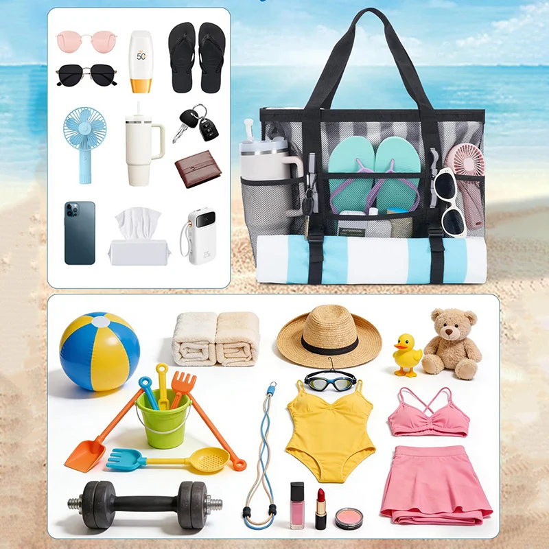 Multifunktionale Strandtasche mit Mesh-Design Skanto