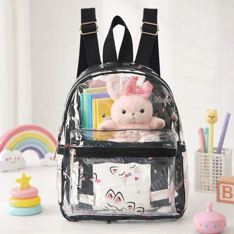 Transparenter Damenrucksack mit Katzenmotiv Skanto