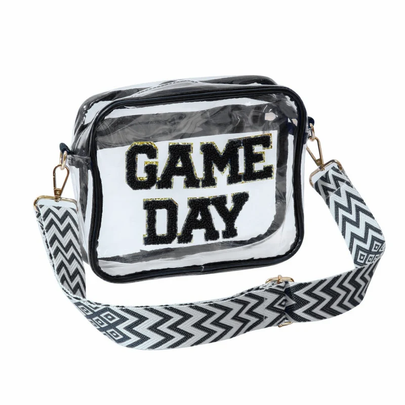 Transparente Umhängetasche mit modernem Game Day Print Skanto