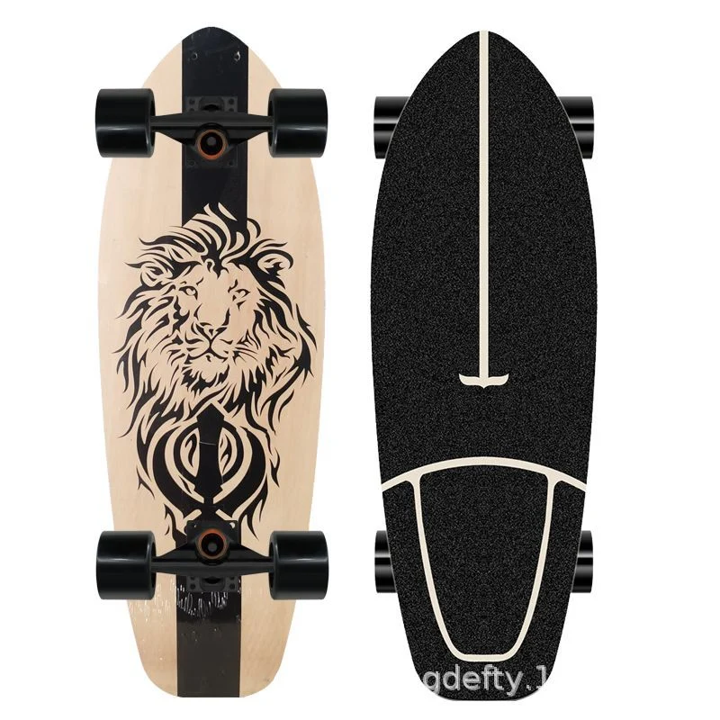 Skateboard Skanto mit künstlerischem Löwen-Design