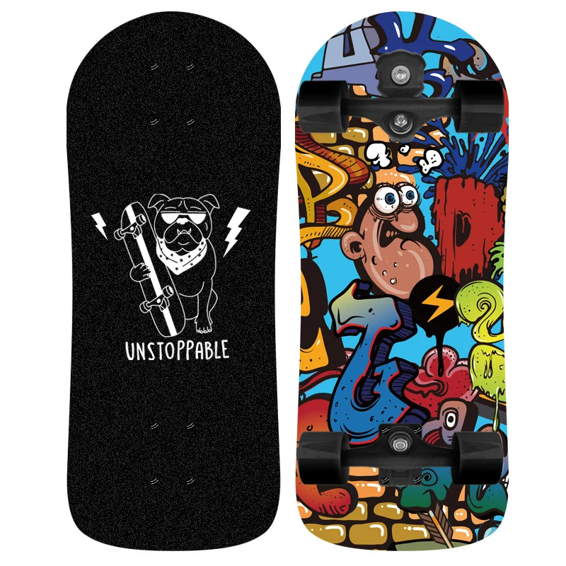 Skateboard Skanto mit Einhorn-Grafik