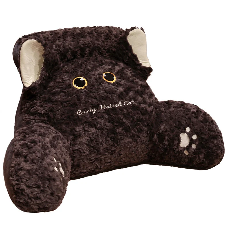 Plüsch-Rückenstützkissen mit Katzenmotiv Skanto