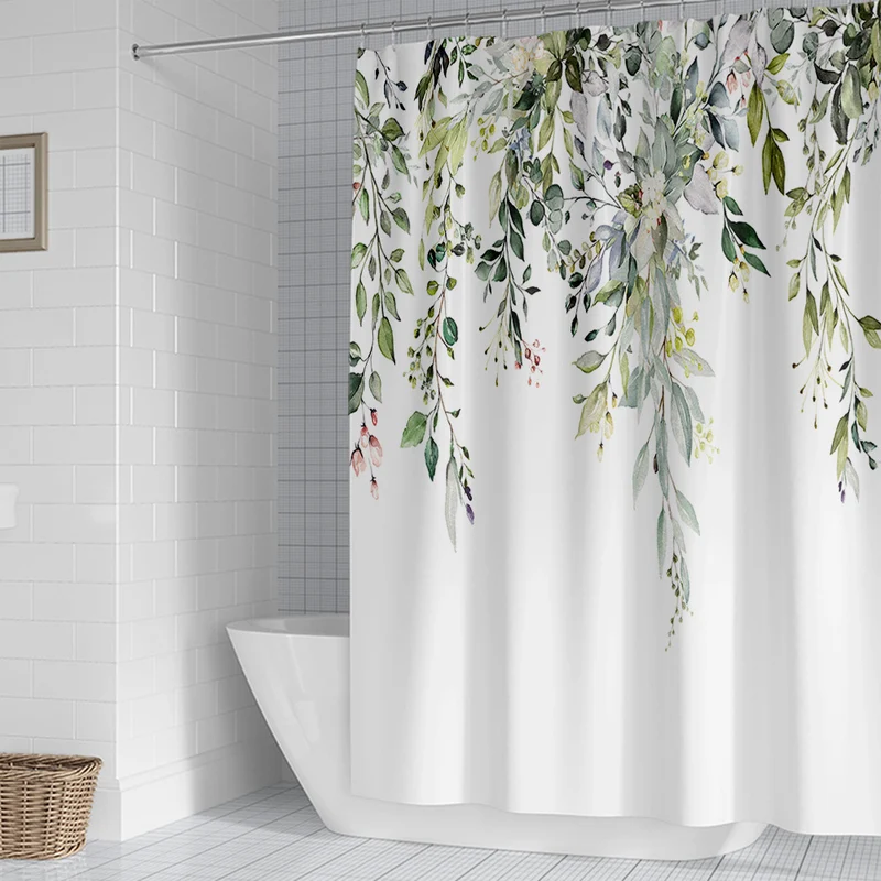 Duschvorhang Skanto mit künstlerischem Blumenmuster