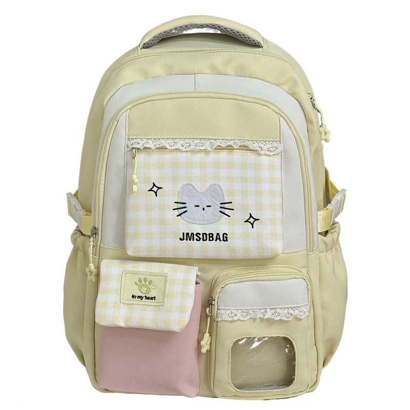 Stylischer Schulrucksack mit Katzenmuster Skanto