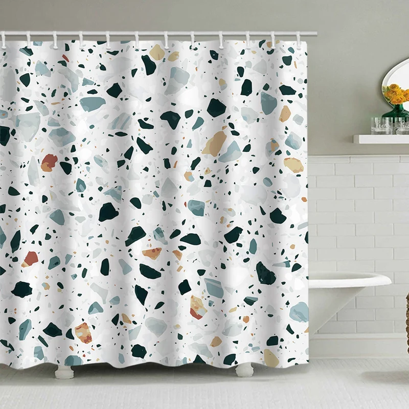 Stilvoller Terrazzo-Print Duschvorhang Skanto