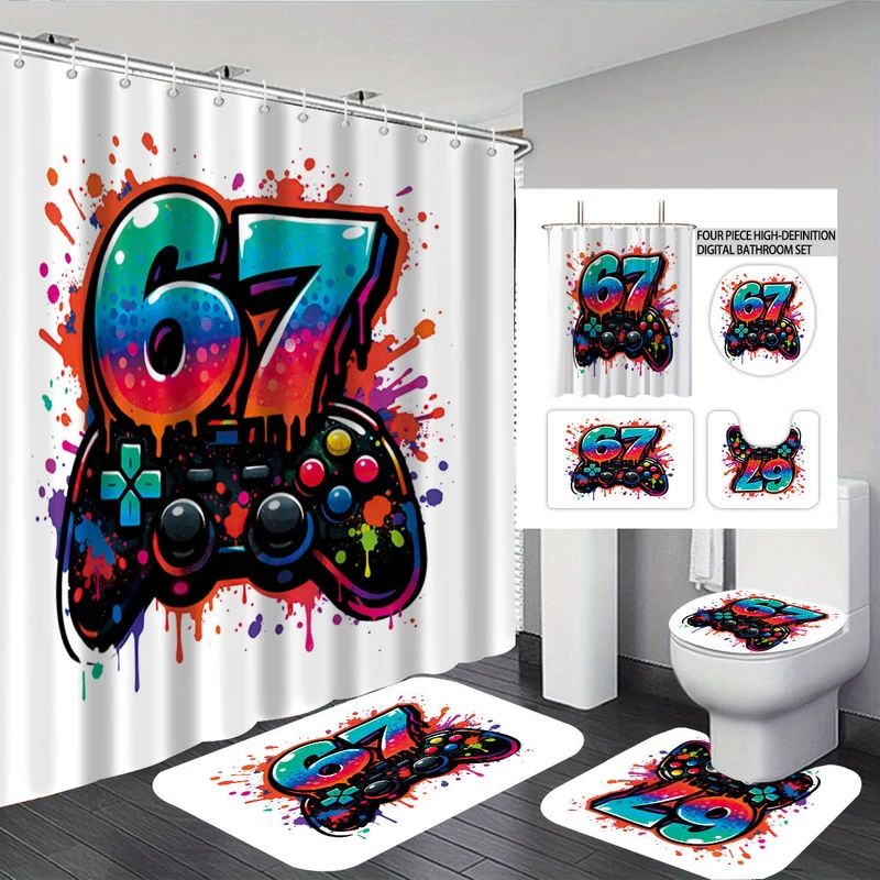 Digitales Badezimmer-Set im Feuerbeißer-Design Skanto