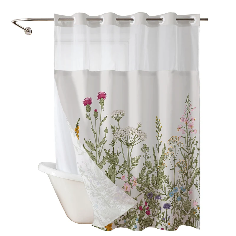 Duschvorhang mit elegantem Blumendruck Skanto