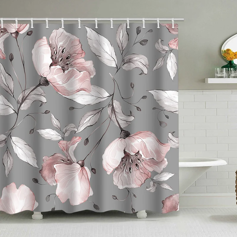 Duschvorhang Skanto mit Blumenmuster