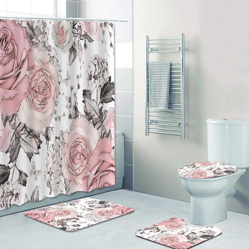 Duschvorhang Skanto mit Blumenmuster