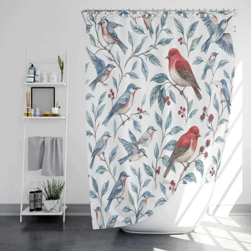 Duschvorhang im maritimen Küsten-Design Skanto