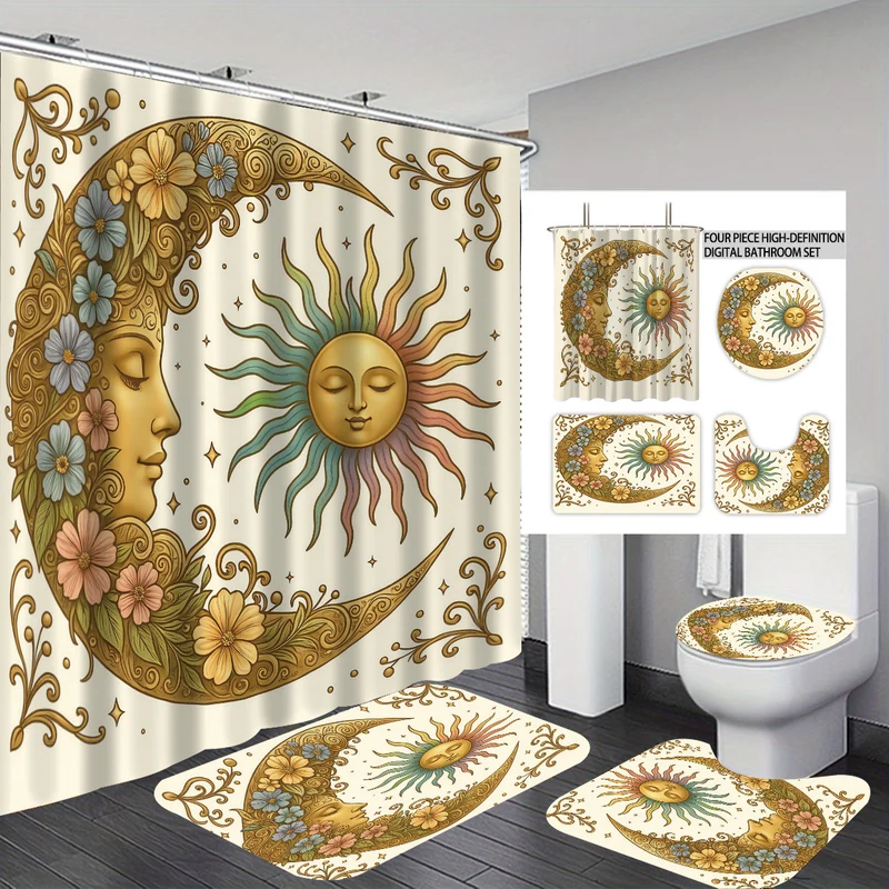 Vierteiliges Badezimmer-Deko-Set im Himmels-Design Skanto