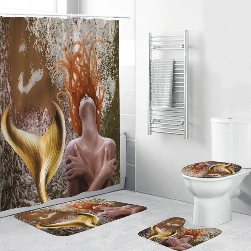 Künstlerisches Meerjungfrauen-Badezimmer-Set Skanto