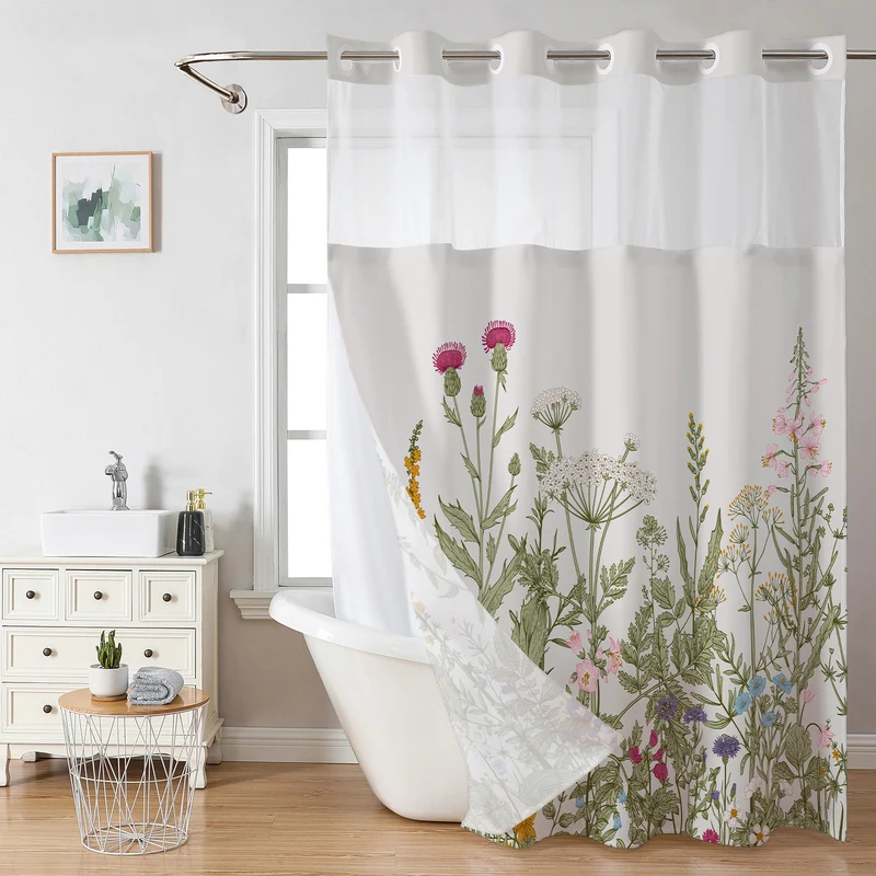 Duschvorhang mit künstlerischem Blumenmuster Skanto