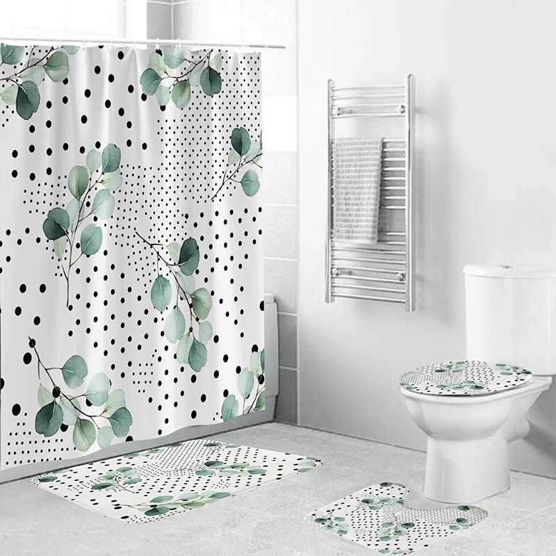 Badezimmer-Set mit tropischen Pflanzen Skanto