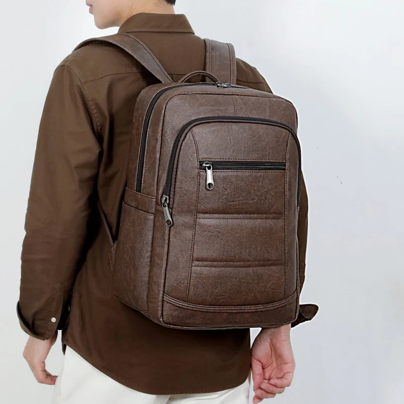 Eleganter Rucksack aus strapazierfähigem Kunstleder mit smartem Fächersystem Skanto