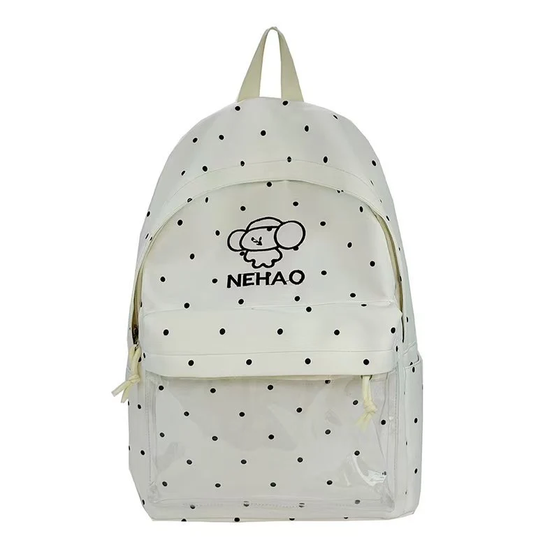 Rucksack Skanto mit transparenter Front und Polka Dots