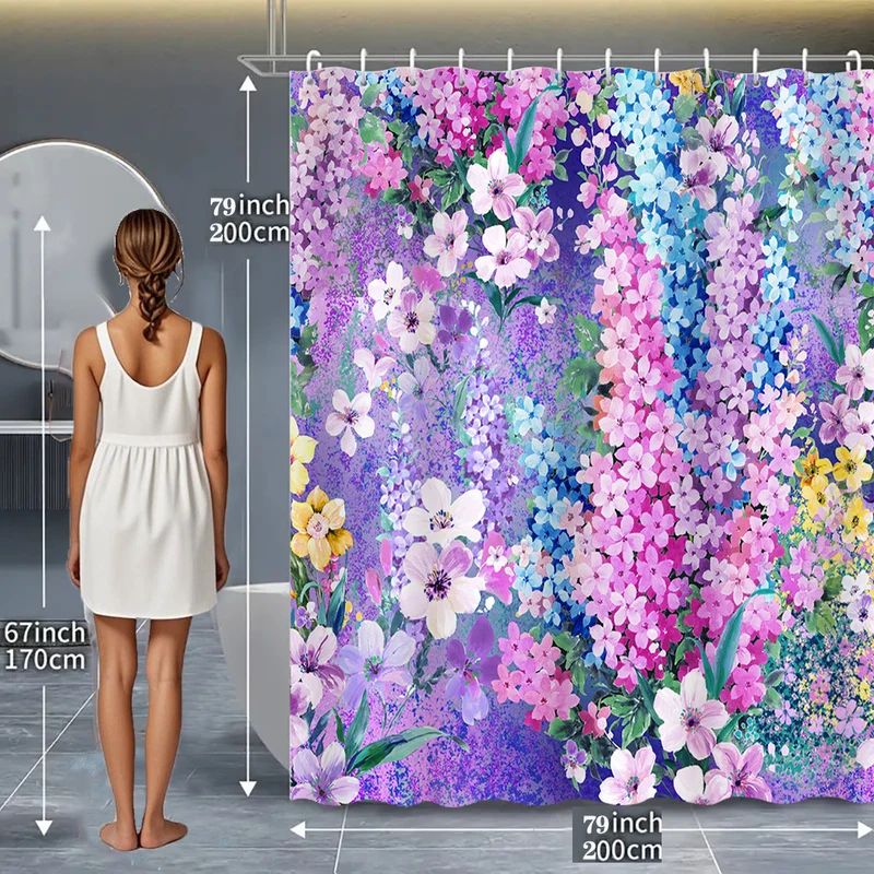 Duschvorhang mit Blumenmotiv-Inspiration Skanto